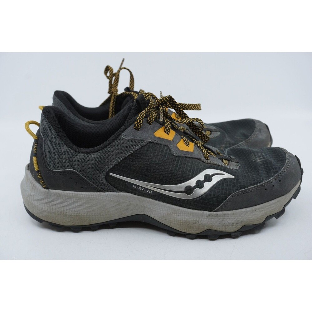 Saucony Trail Running Shoes Mens 10.5 Gray Aura TR Trail Sneakers Lightweight